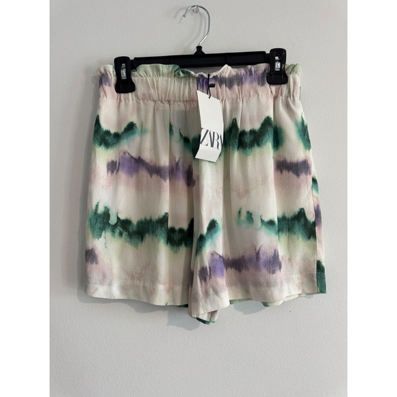 Zara Pants - Zara Tie Dye Paperbag Waist Shorts Womens Small Boho Festival Summer Relaxed
